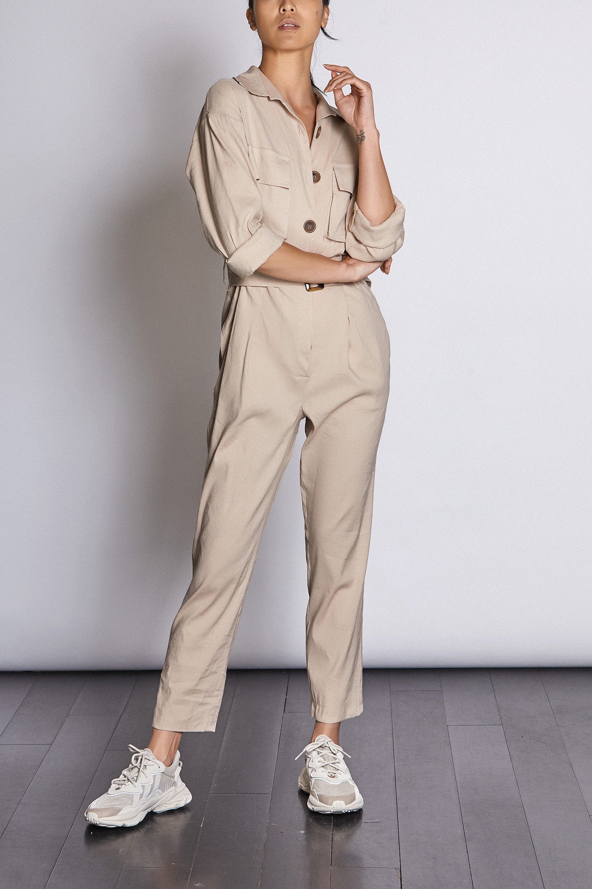 Keira Stretch Jumpsuit x DEMKIW - Sand - SALE - LAST TWO