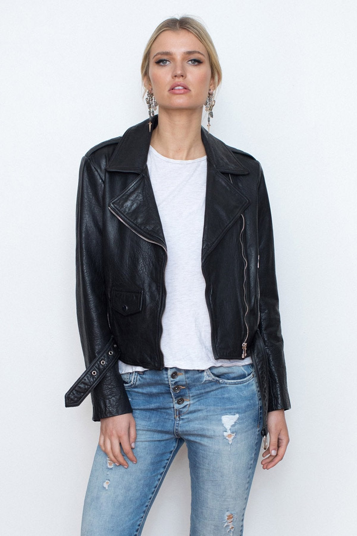 Adelle Boyfriend LEATHER Jacket - Black Leather - BEST SELLER