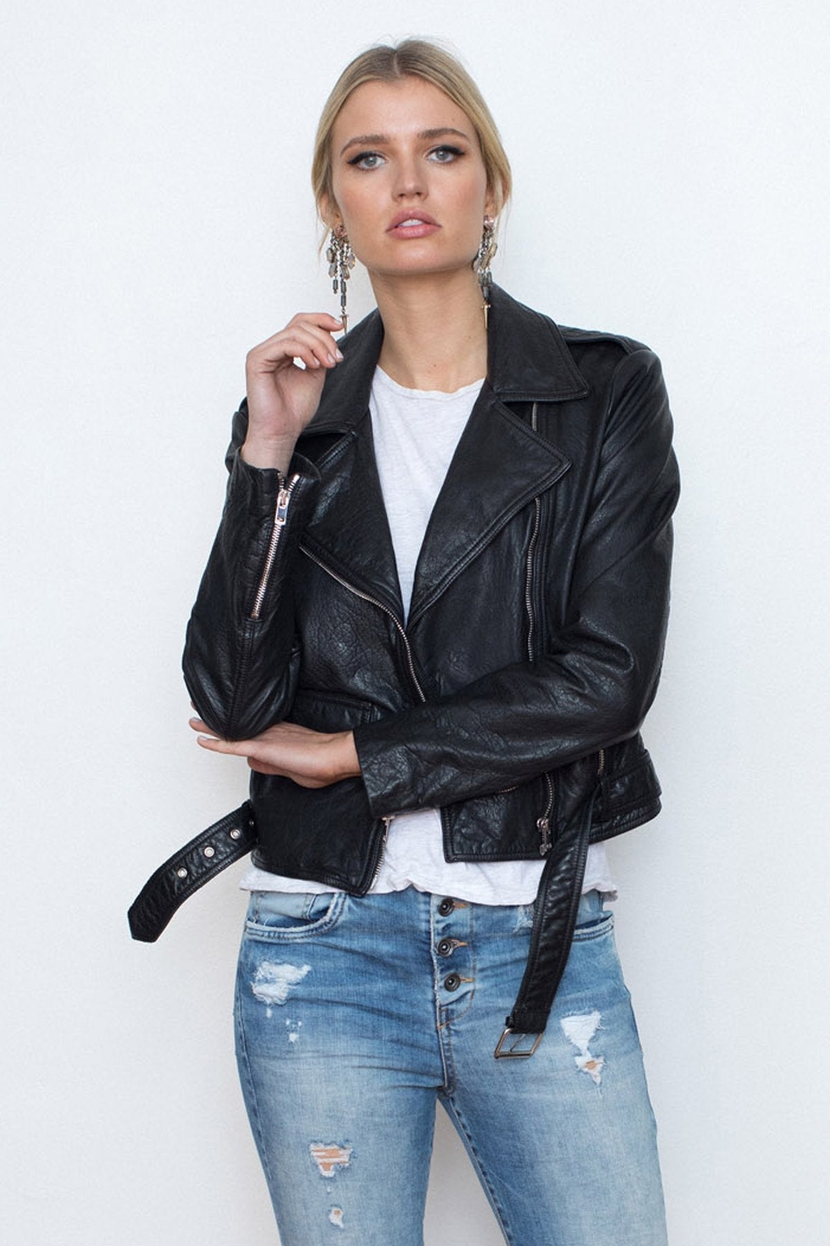 Adelle Boyfriend LEATHER Jacket - Black Leather - BEST SELLER