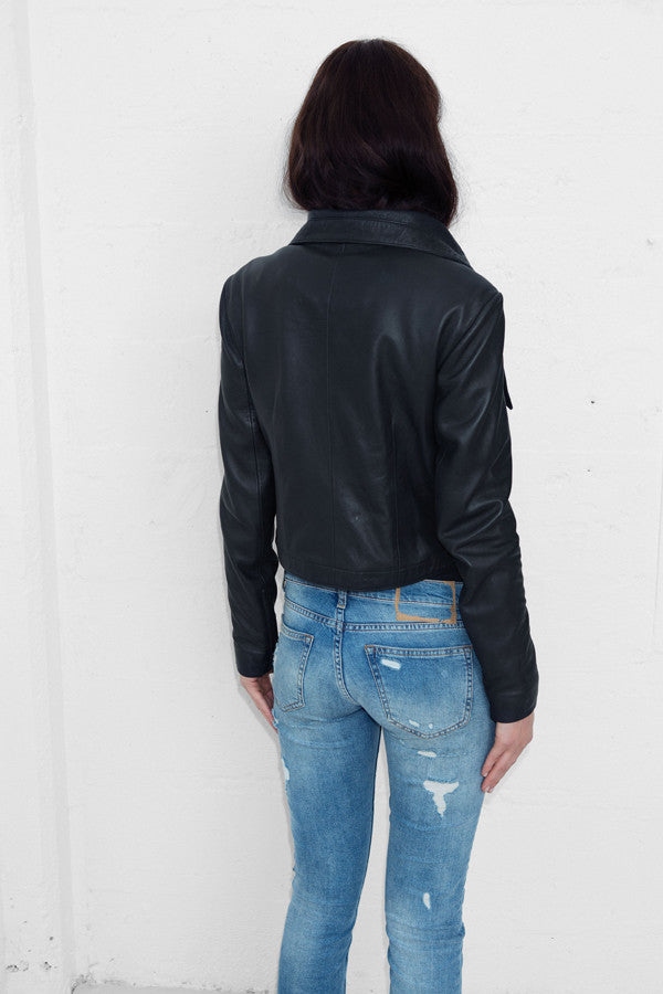 80s Leather Jacket - Matt Black - BEST SELLER - Designer's Choice